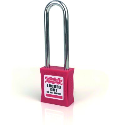 Custom Lockout Tagout Safety Padlock Red Long Shackle Custom Lockout Tagout Safety Padlock Red Long Shackle